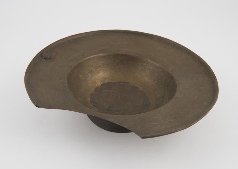 Barber's shaving bowl, brass, French, 19th century