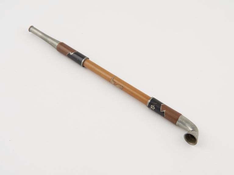 Pipe for smoking opium or tobacco, polished cane stem