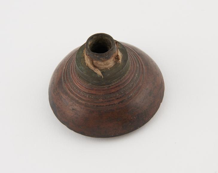 Pottery bowl only, from an opium pipe, conical body