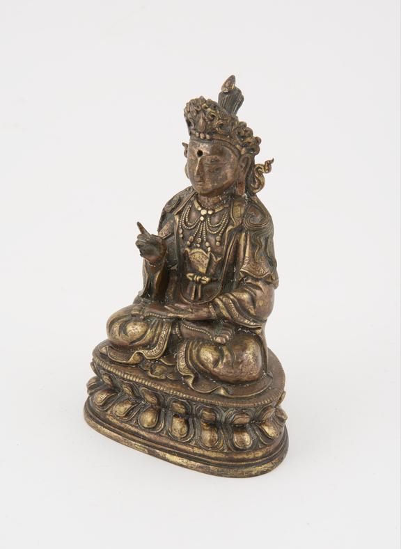 Gilt brass buddhist statue of a bodhisatva, Sino-tibetan