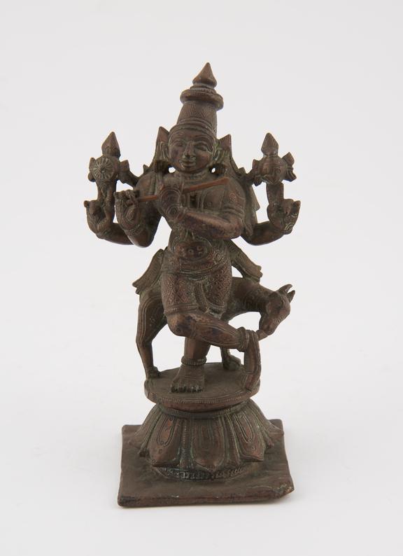 Bronze statue of the Hindu god Krishna, Indian, 1801-1900