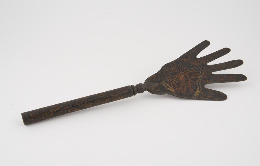 Short ceremonial staff, surmounted by the hand of Fatima