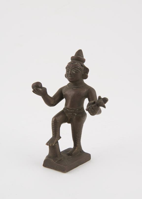 Brass figure of the hindu god Krishna, Indian, 1801-1900