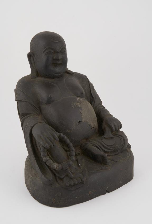 Hollow bronze statue of Pu-tai, one of seven Gods of Happiness