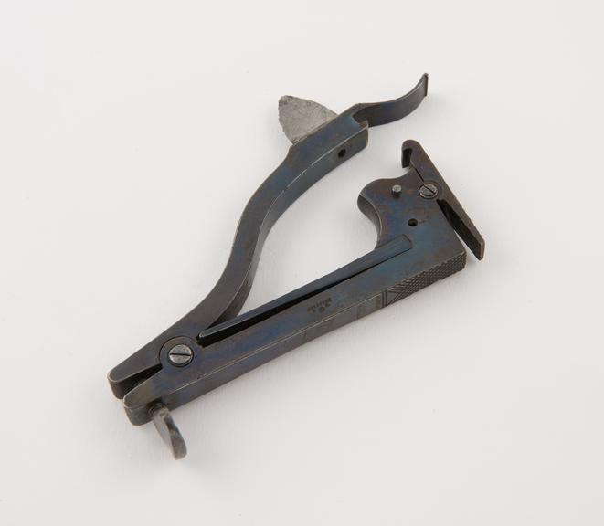 Spring fleam, steel, by Ferguson of London, 1830 to 1837