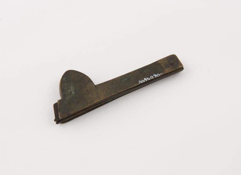 Two bladed fleam, iron blades in brass case, by Jessop