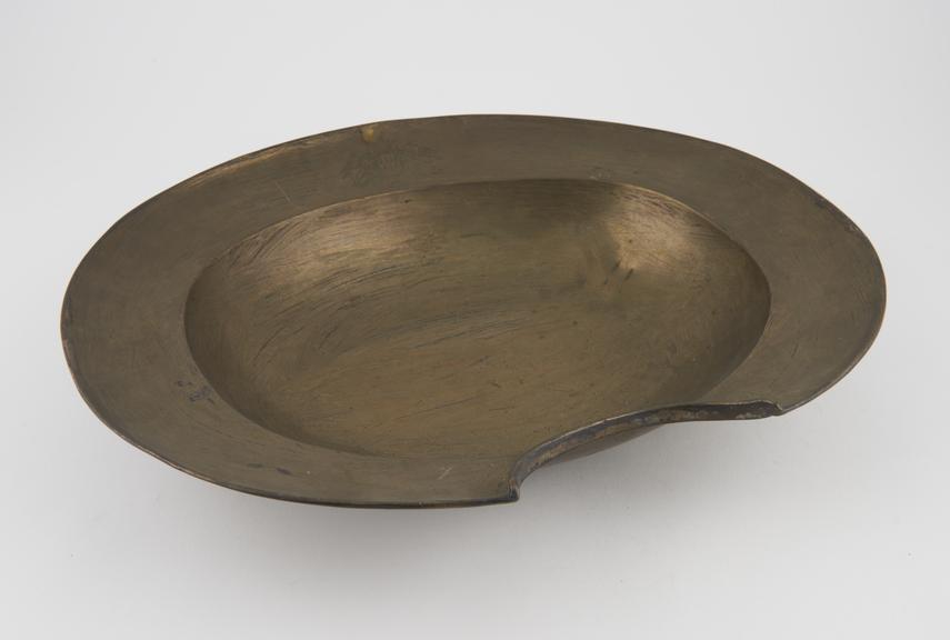 Brass barber's shaving bowl, English(?), 1801-1851