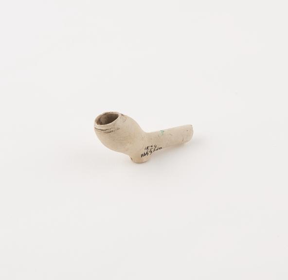 Clay tobacco pipe, incomplete, major part of stem missing