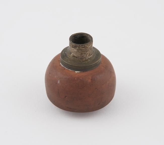 Terracotta bowl only, from an opium pipe, cylindrical body