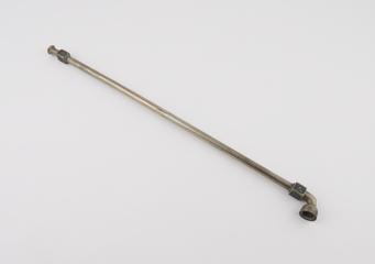 Smoking pipe with long cylindrical stem and circular bowl