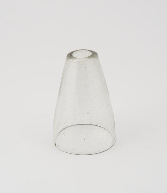 Glass cover from an oil lamp, probably used as an accessory