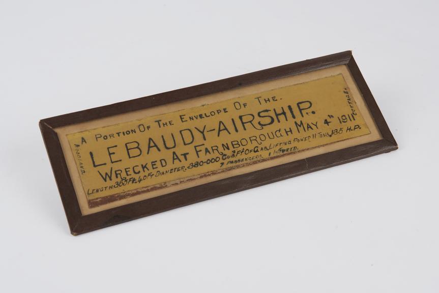 A portion of the envelope of the Lebaudy Airship.