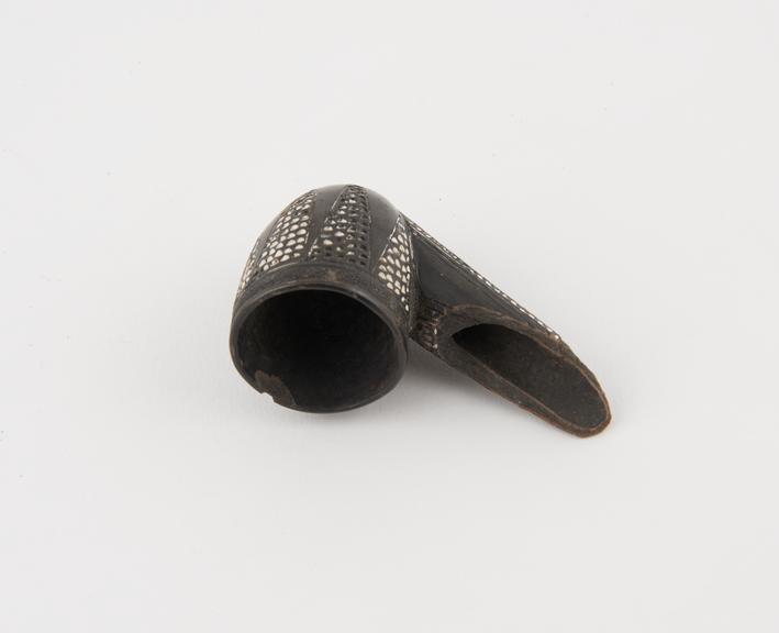 Black pottery tobacco pipe, bowl only