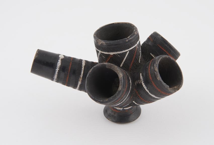 Black pottery tobacco pipe bowl only