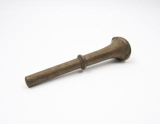 Bronze pestle with trumpet-like grinding end and tapering handle