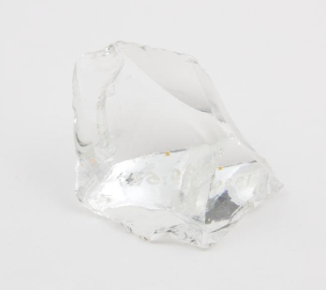 Specimen showing one stage in cutting an optical prism