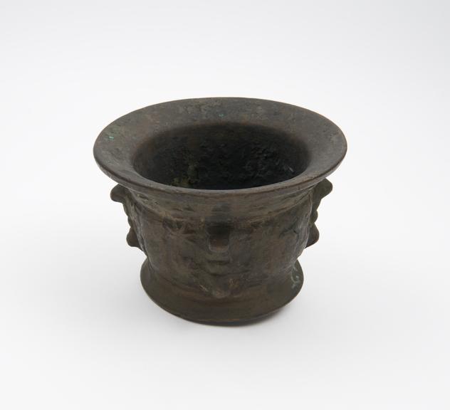 Small bronze mortar, wide flared rim