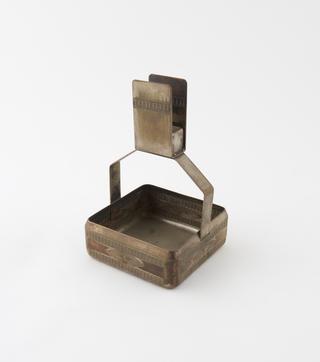 Silver plated matchbox holder and ashtray