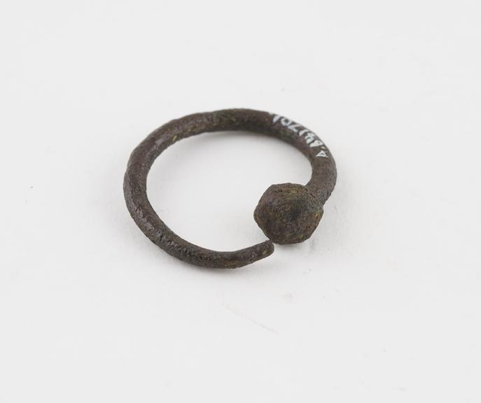 Iron finger ring, formed from a bent nail