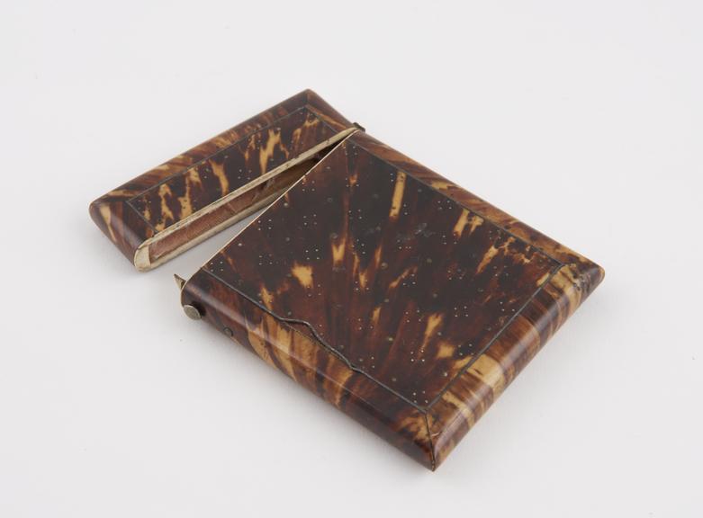 Lady's tortoiseshell card-case with simple pique decoration