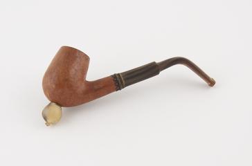 Wooden smoking pipe with glass decoration