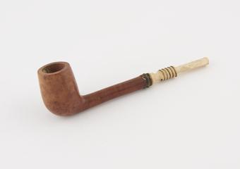 Wooden and ivory smoking pipe