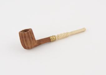 Wooden and ivory smoking pipe