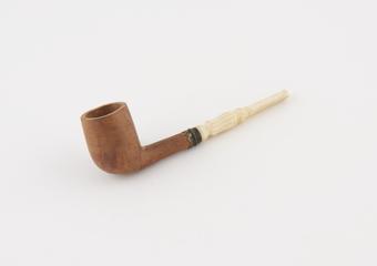 Wooden and ivory smoking pipe