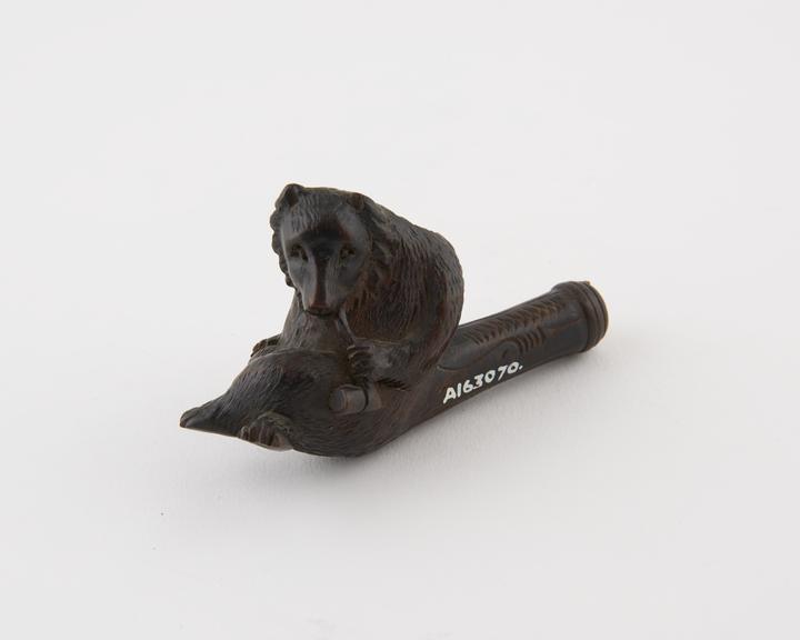 Carved wooden tobacco pipe, bowl only