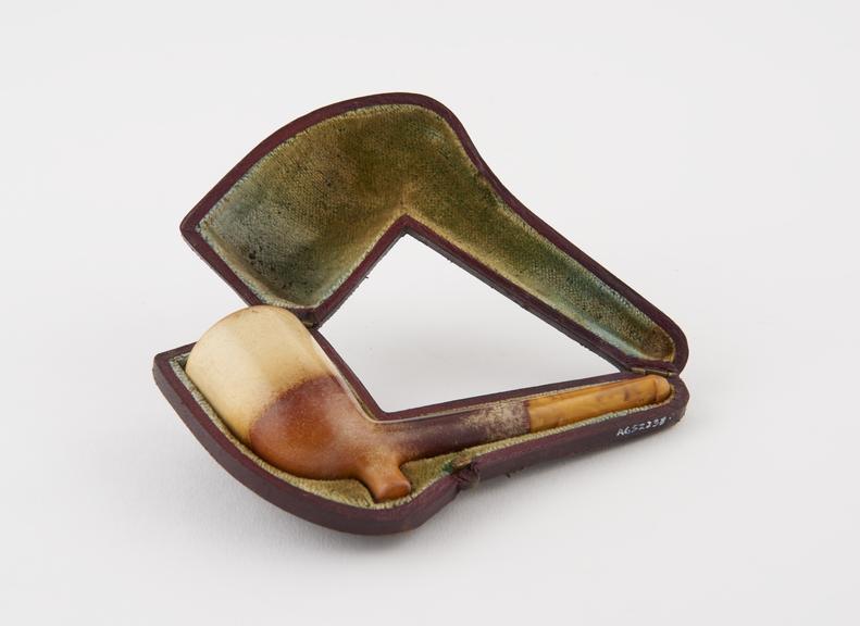 Short meerschaum tobacco pipe, three-quarters full of tobacco