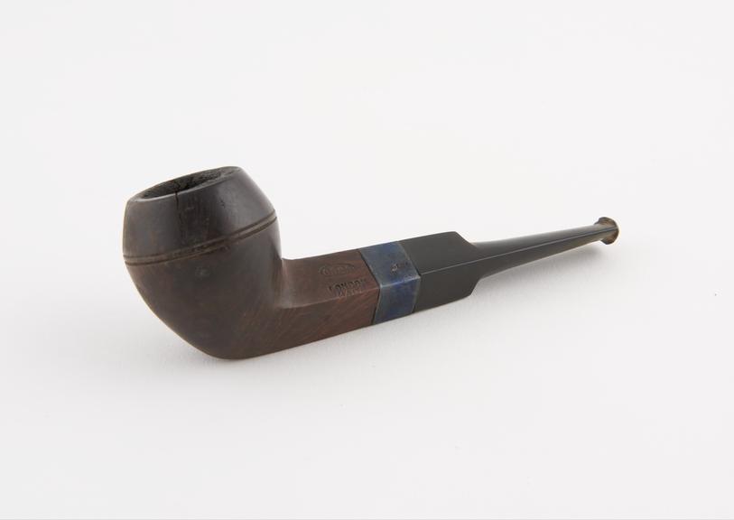 Briar tobacco pipe, faceted stem