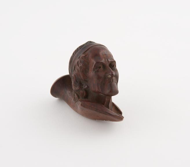 Briar tobacco pipe, bowl only, carved as the head of Voltaire