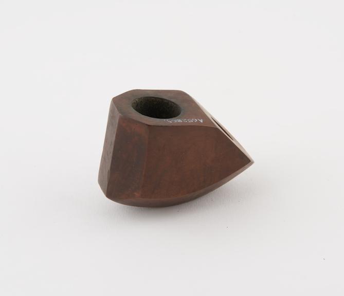 Briar tobacco pipe, bowl only, faceted block type bowl