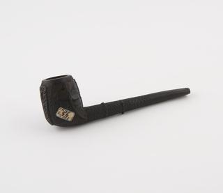 Tobacco pipe of black Irish bog oak