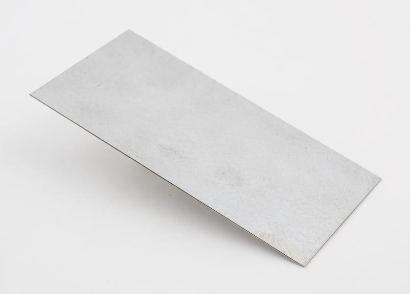 Specimen of hot-dipped aluminised steel sheet 3 x 6''