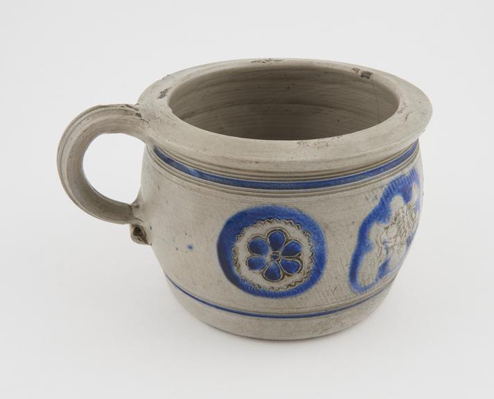 Chamber pot, stoneware, perhaps English, 1751-1850