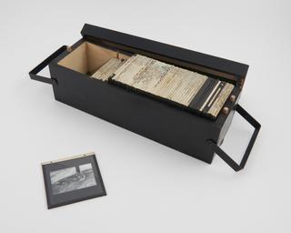 Wooden Box Containing Glass Lecture Slides on Public Health