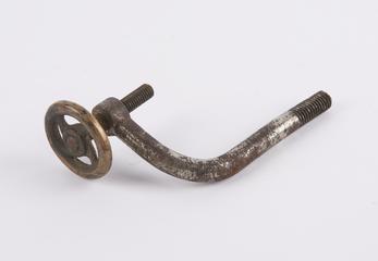 Steel arm & integral brass wheeled screw section from early motor car tyre vulcaniser