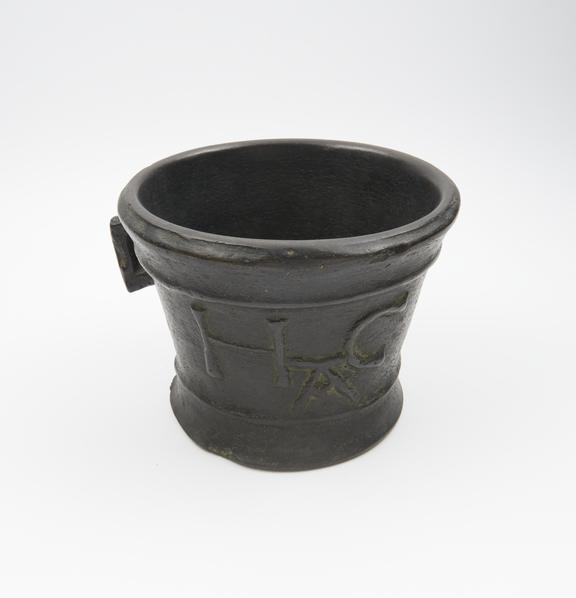 Very large bronze mortar, bell-shaped, 2 handles