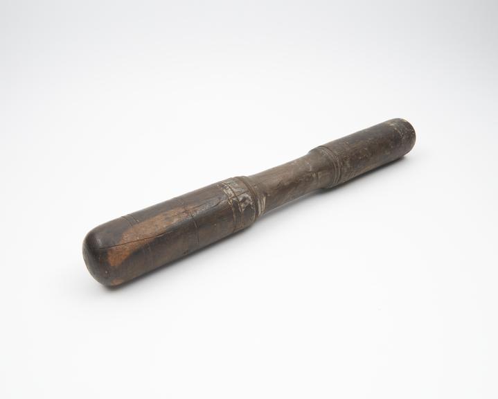 Turned lignum vitae pestle, European, 1701-1900