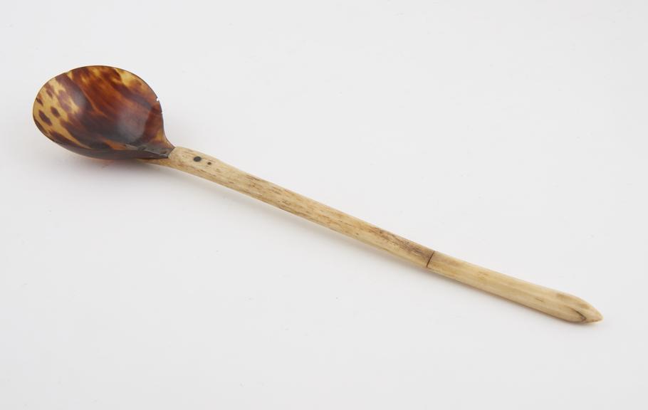 Tortoiseshell and bone spoon of unknown provenance 1700-1900