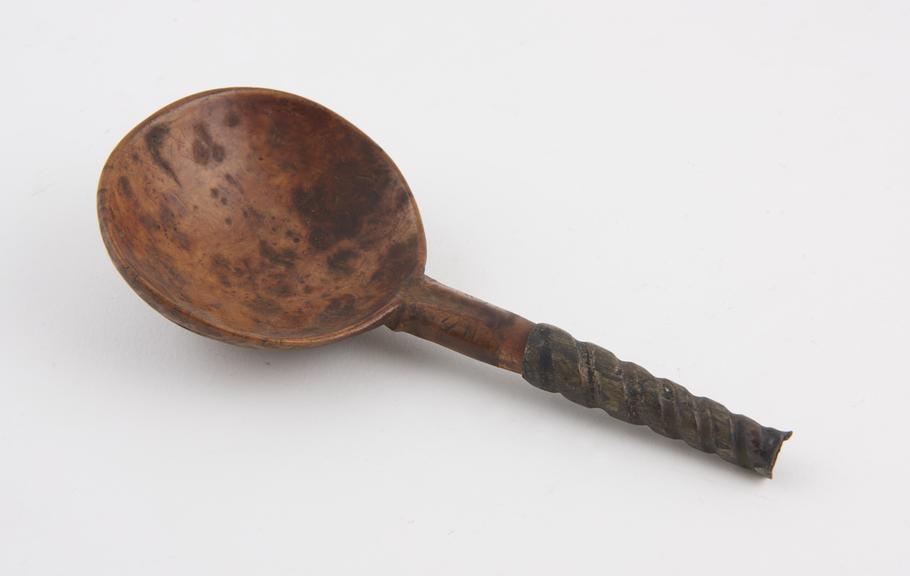 Wood and metal spoon, European 1601-1800