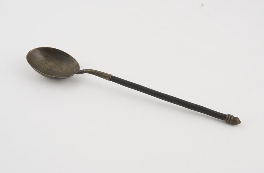 Wood and metal spoon, European 1700-1900