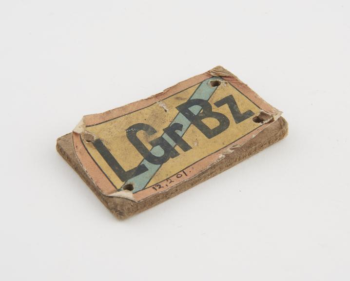 Unit identification label, German, 1914-1918