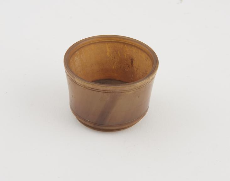 Small circular horn bowl, probably a part of some larger piece