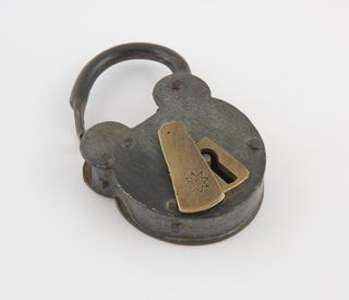 Steel and brass padlock