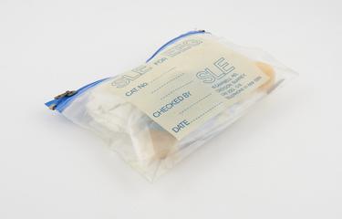Plastic wallet of wires for EEG by SLE including foam and fabric attachments