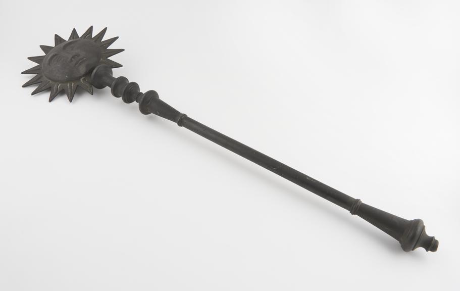 Staff with sun on top, pewter, 17th or 18th centuries