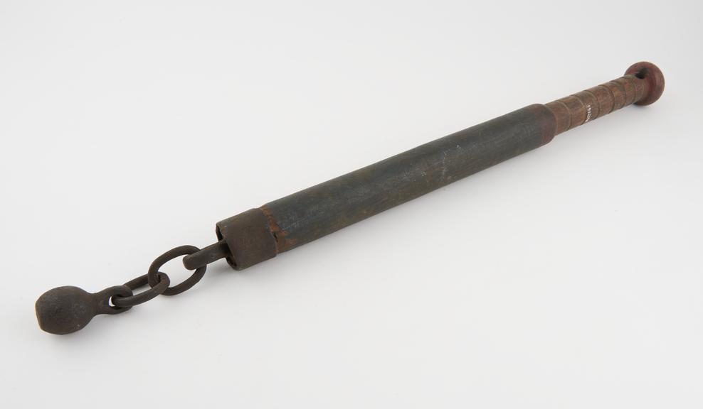 Truncheon, wood and iron, English, 1750-1850