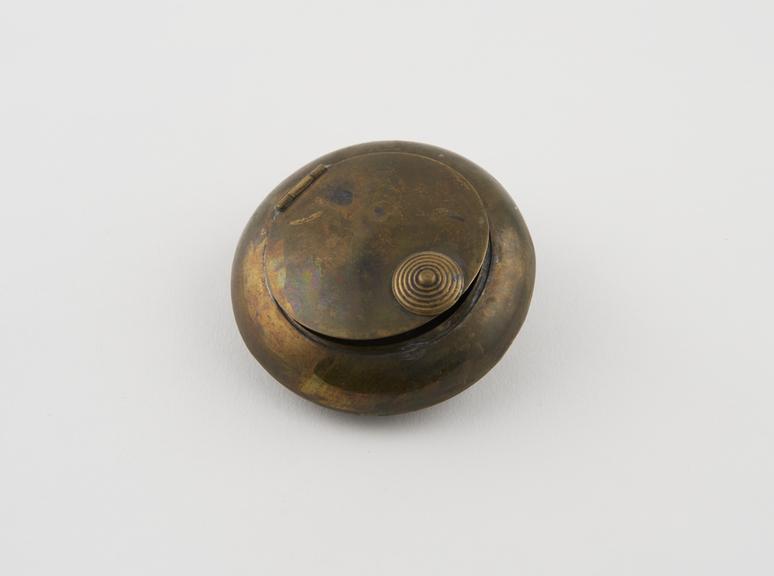 Plated brass snuff box or tobacco box